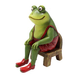 Maxbell Novelty Frog Figurine Resin Animal Sculpture for Housewarming Decor Gift Red