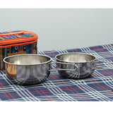 Max Folding Compact Stainless Steel Cooking Mess Tins Camping Food Holiday 500ml