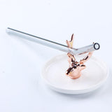 Max 1pcs Creative Curved Glass Drinking Straw Bent With Brush Grey