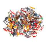 Maxbell 100Pcs Painted People Figures Miniatures for Train Railway Layout 1:75