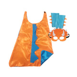 Maxbell Dinosaur Costume Cape Cosplay Stage Performances Carnival Prop for Kids orange light blue
