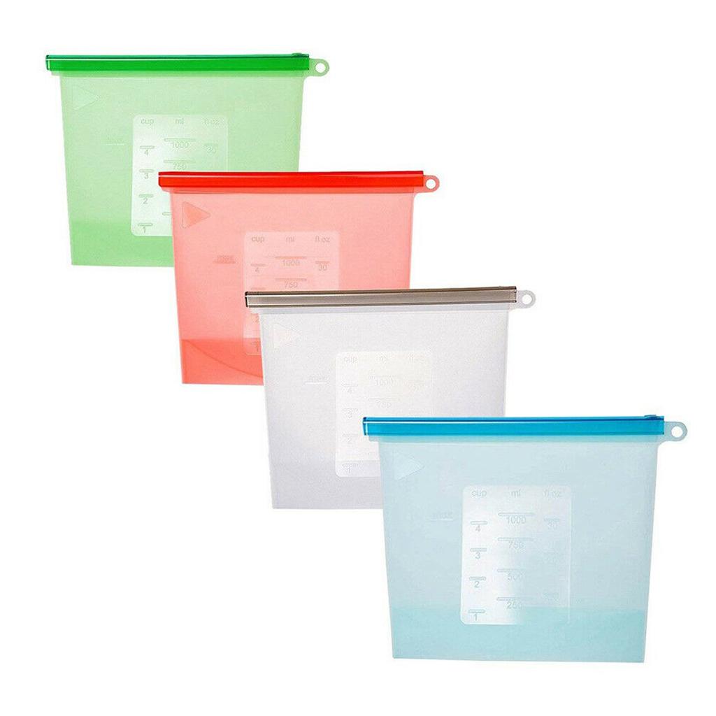 Max Food Fresh Zip Top Bag Freezer Fruit Snack Juice Storage Container 1000ml
