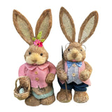 Maxbell Straw Bunny Figurine Easter Decoration for Farmhouse Desktop Holiday Gifts