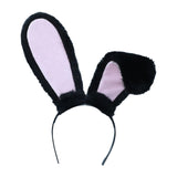 Maxbell Rabbit Ears Headwear Headdress Ear Hair Hoop for Cosplay Holiday black