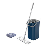 Maxbell Hands Free Flat Floor Mop and Bucket Home Floor Cleaning System for Tiles Blue