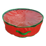 Maxbell Christmas Wreath Storage Bag Zippered Cover Organizer Water Resistant Pouch Red 60x18cm