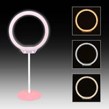 Max Dimmable Desktop Table LED Ring Light +Clamp for Makeup Video Shooting Pink