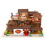Maxbell Creative Dollhouse Furniture Chinese Style Cottage DIY Kids with Light