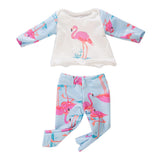 Maxbell Doll Pajamas Top Pants Clothes for American 18inch Dress up ostrich