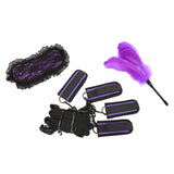 Maxbell 3PCS/SET Adult Sex Toys Handcuff Cuffs Strap Lace Eyemask Feather Stick Kit