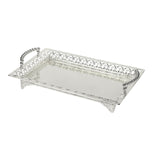 Maxbell Iron Food Tray Serving Platter Table Organizer for Home Kitchen Dessert Argent