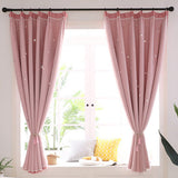 Max Starry Series Bedroom Finished Curtains Gauze Drapes Roman Shade Pink