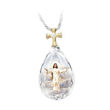 Maxbell 1pc Fashion Crystal Pendant Elegant Gift Christian Necklace Anniversary Gift Jesus