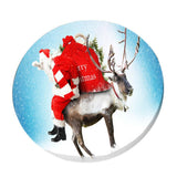 Max Maxb Waterproof Table Cover Christmas Home Decoration 47" Tablecloth Santa & Elk