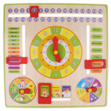 Maxbell Intelligent Early Learning Education Wooden Calendar Toy Clock Chart Kids
