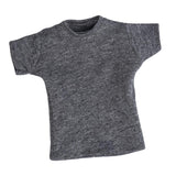 Maxbell 1pc 1/6 Men T-shirt Male Soldier Clothing for HT 12in Doll Toys Accessories dark gray