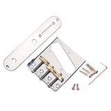 Maxbell Guitar Bridge Chrome Half Side Saddle Bridge Fixed Bridge Replacement Part
