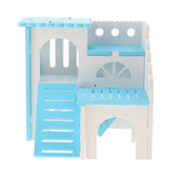 Max Hamster House Cages Wooden Small Animals Villa Hut Play Toy Blue