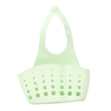 Maxbell Kitchen Sink Corner Hanging Drain Rack with Adjustable Button Light Green