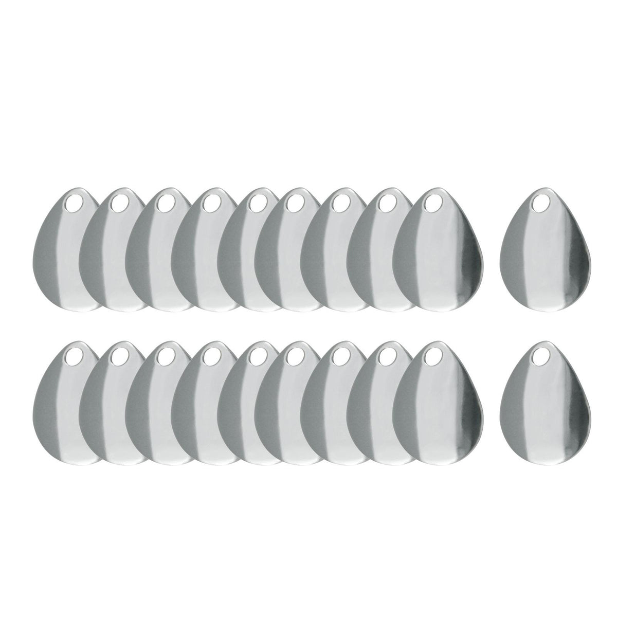 Maxbell 20x Metal Spinner Blades Smooth Finish Fishing Lure Making DIY Kit B Silver