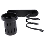 Maxbell Hair Dryer Holder Hair Blower Dryer Rack Wall Mount Organizer Storage Cup Black