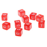 Maxbell Pack of 10pcs Pearl Red D6 Six Sided Game Dice D&D TRPG Games Party Supplies Toys