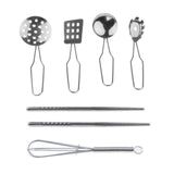 Maxbell Kids Kitchen Metal Utensils Playset, All Purpose Kitchen Tool Set - G, 6pcs/Set