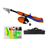 Maxbell Fishing Pole Telescopic Rod and Reel Carrier Bags with Fishing Line  Orange