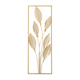 Maxbell Metal Wall Decor Sculpture Corridor Farmhouse Leaves Wall Art Line Drawing Pear Leaf Left