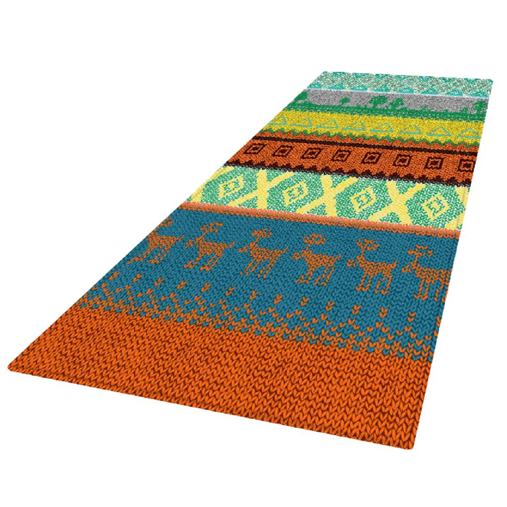 Max 3D Living Room Area Rug Runner Anti-Skid Floor Mat Carpet Ethnic