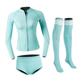 Maxbell Womens Wetsuit Diving Suit Thermal Stockings Front Zipper for Swimming XL Size Blue