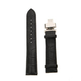 Maxbell Leather Watch Band Butterfly Deployment Clasp Buckle Black 20mm