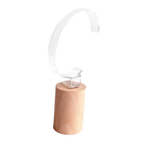 Maxbell Watch Display Stand Wooden Base Organizer Storage for Dresser Store Home Beige Tall Cylinder