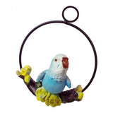 Max Hanging Parrot Statue Sculpture On Iron Round Ring  E