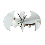 Max Acrylic Batman Wall Clock Wall Sticker Mute Clock Silver