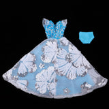 Max Fashion Sequin Gauzy Skirt Dress for 1/6 Blythe Doll Dress Up Accessory Blue