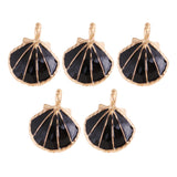 Max 5PCS/Lot Alloy Shell Mobile Necklace Pendant Jewelry DIY Decor Black