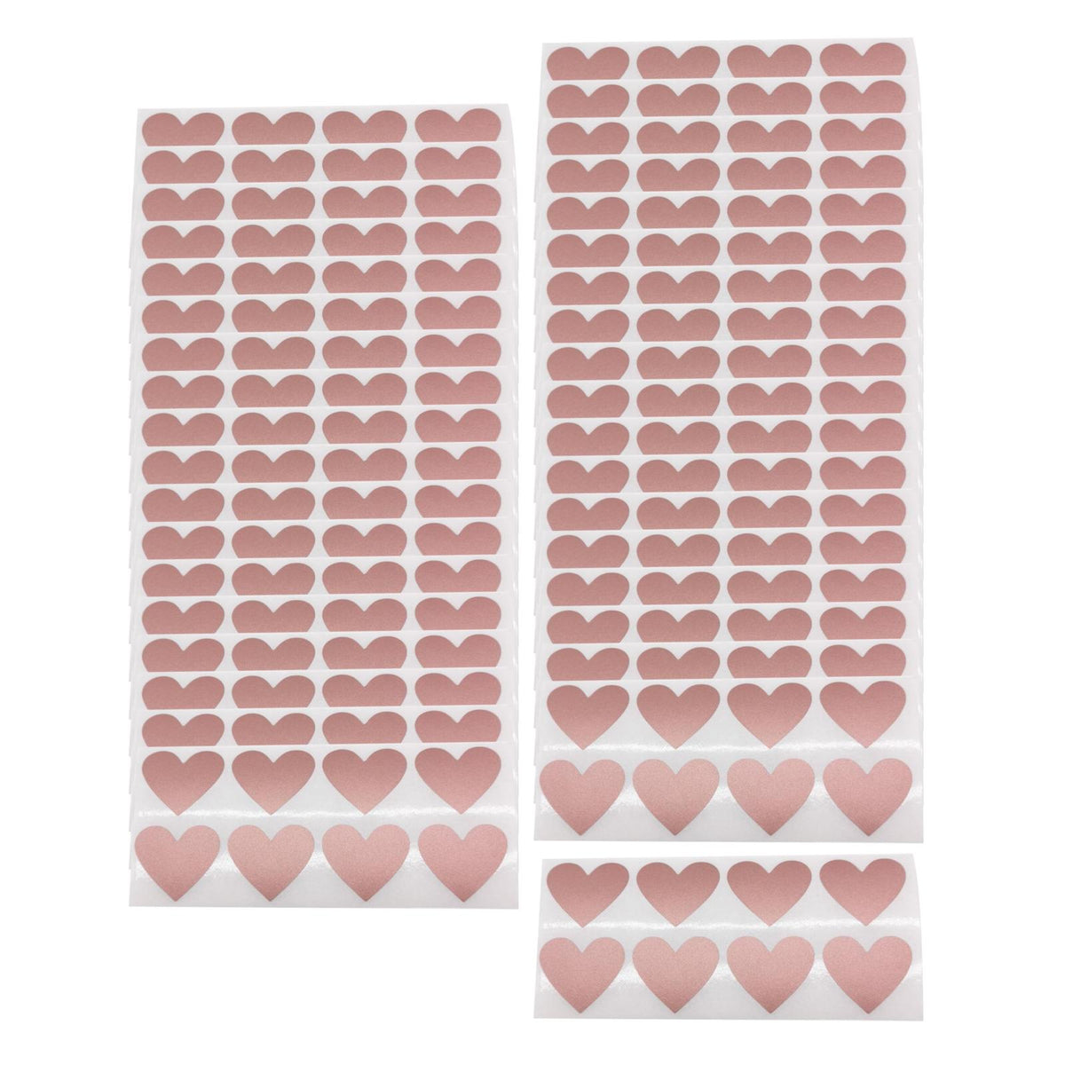 Maxbell Pack of 300 Heart Shaped Scratch Off Stickers Labels for DIY Supplies Gift Rose Aureate
