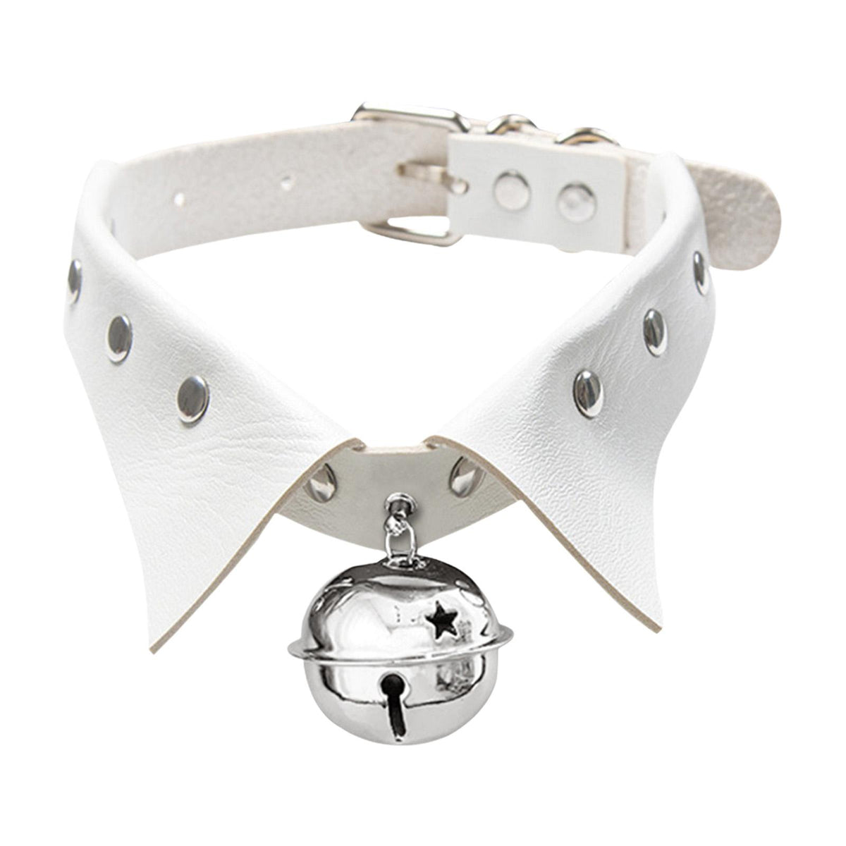 Maxbell Rock Style Choker Collar Necklace Fashion PU Leather for Girls Cosplayer White