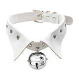 Maxbell Rock Style Choker Collar Necklace Fashion PU Leather for Girls Cosplayer White