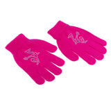 Maxbell Girls Women Kids Ice Skating Gloves Magic Stretch Glove Fushia      M