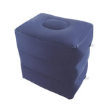 Maxbell Inflatable Foot Rest 3 Layers Foot Stool Foot Rest Pillow for Travelling Deep Blue