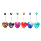 Maxbell 6x Fashion Belly Button Rings Bar Rings Navel Barbell Set Acrylic