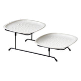 Maxbell Dessert Serving Tray Tabletop Dessert Plate Organizer for Holiday Buffet Number Eight Pattern