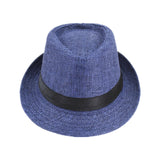 Maxbell Kids Straw Hat Durable Children Breathable Top Hat for Parties Street Hiking Navy Blue