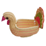 Max Little Turkey Shape Rattan Bread Fruit Basket Home Snacks Candy Plate