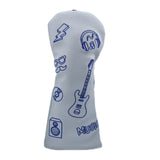 Maxbell Golf Wood Headcover Water Resistant Golf Club Head Cover with Number Tag M White