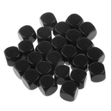 Maxbell Pack of 25pcs Opaque Black Blank D6 Six Sided Dice Teaching Resources Party Supplies