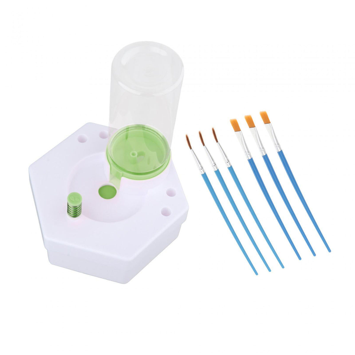 Maxbell Paint Brush Cleaner Rinse Cup Brush Rinsers for Oil Painting Artists Writing Green with 6 Brushes
