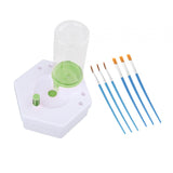 Maxbell Paint Brush Cleaner Rinse Cup Brush Rinsers for Oil Painting Artists Writing Green with 6 Brushes